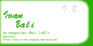 ivan bali business card